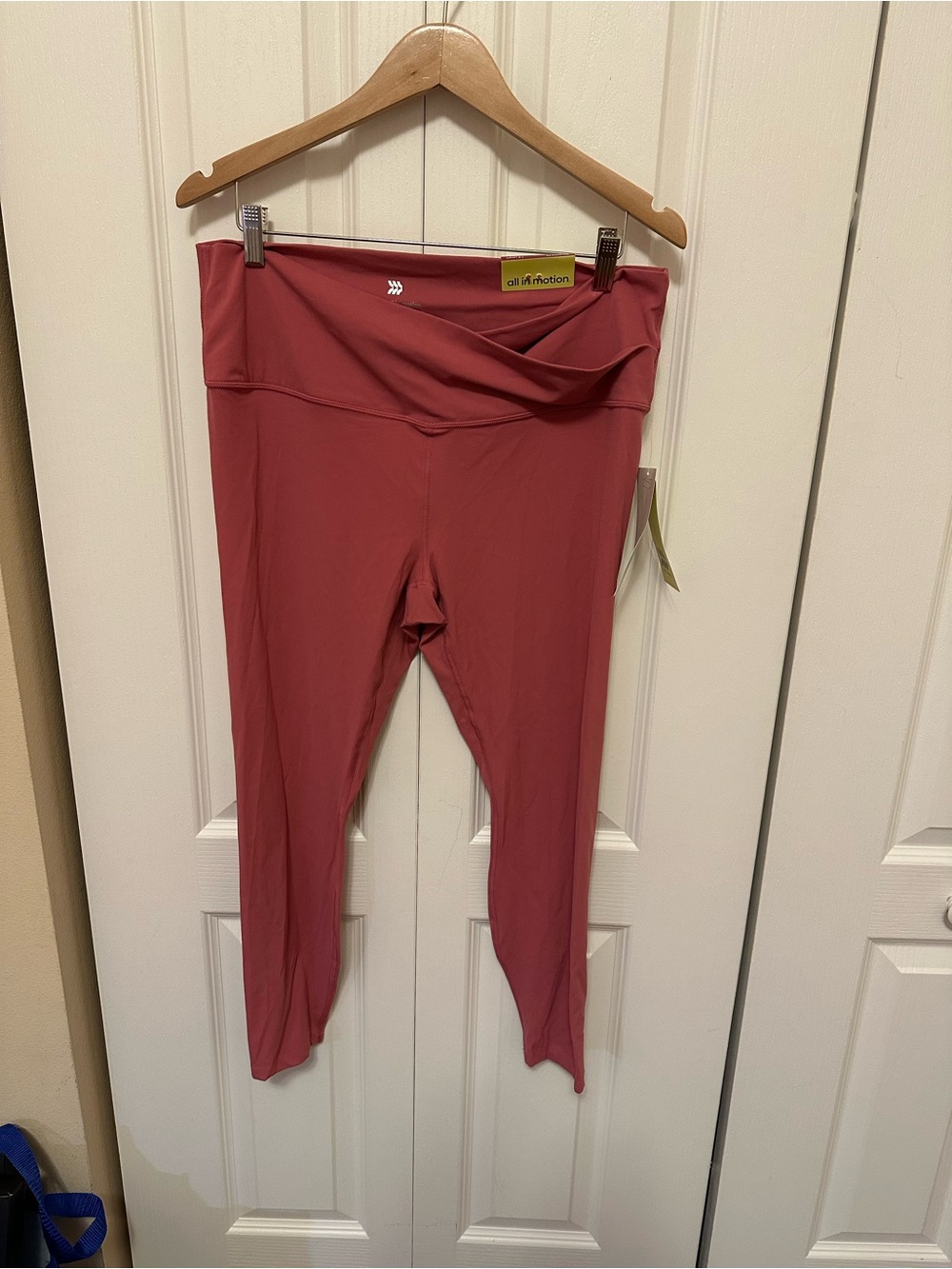 all in motion Girls' Dusty Rose Fold-Over Waist Leggings
